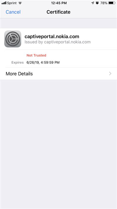 captiveportal.nokia.com was ist das|Serveridentität von Nokia auf iPhones 14  .
